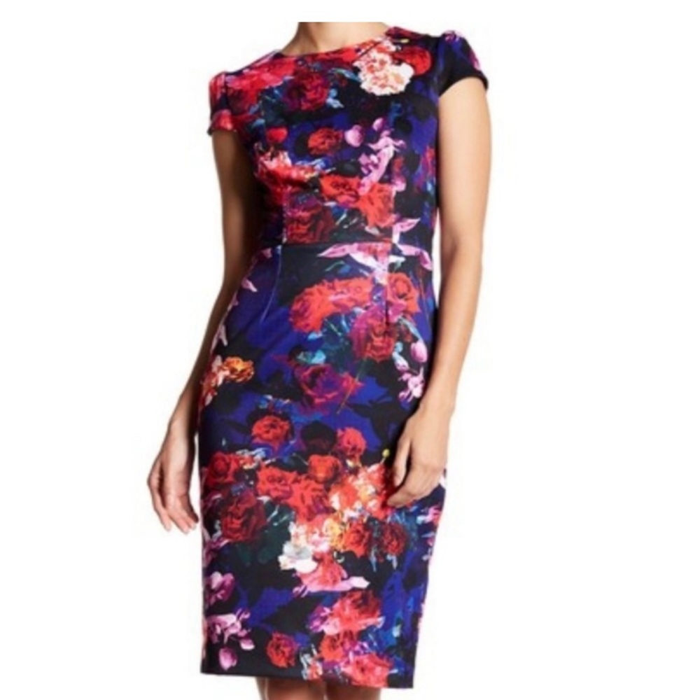 Betsey Johnson Floral scuba sheath dress